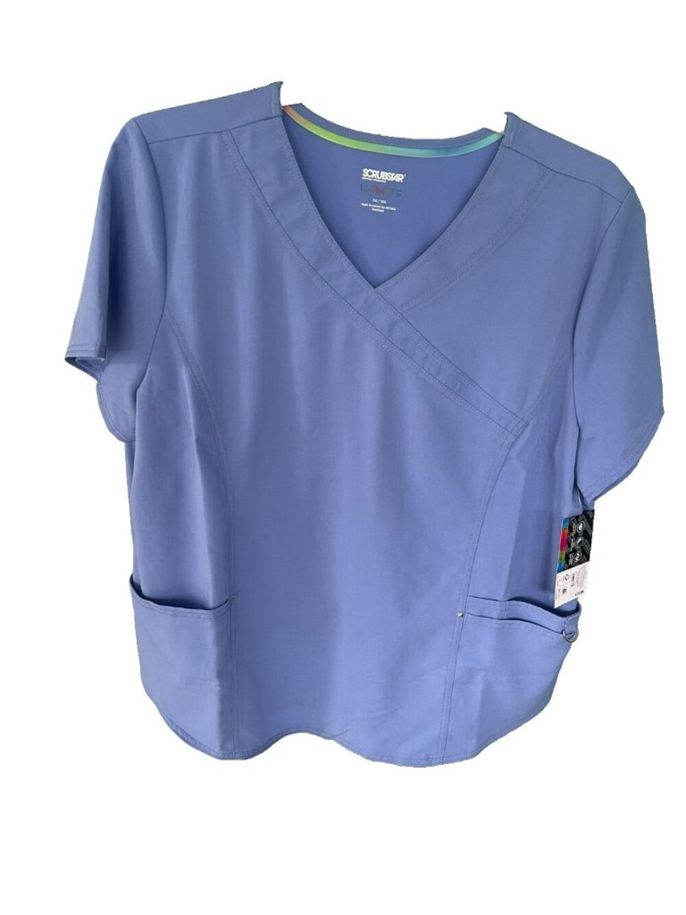 Scrub Top Womens Blue Premium Stretch By Scrub Star - NEW